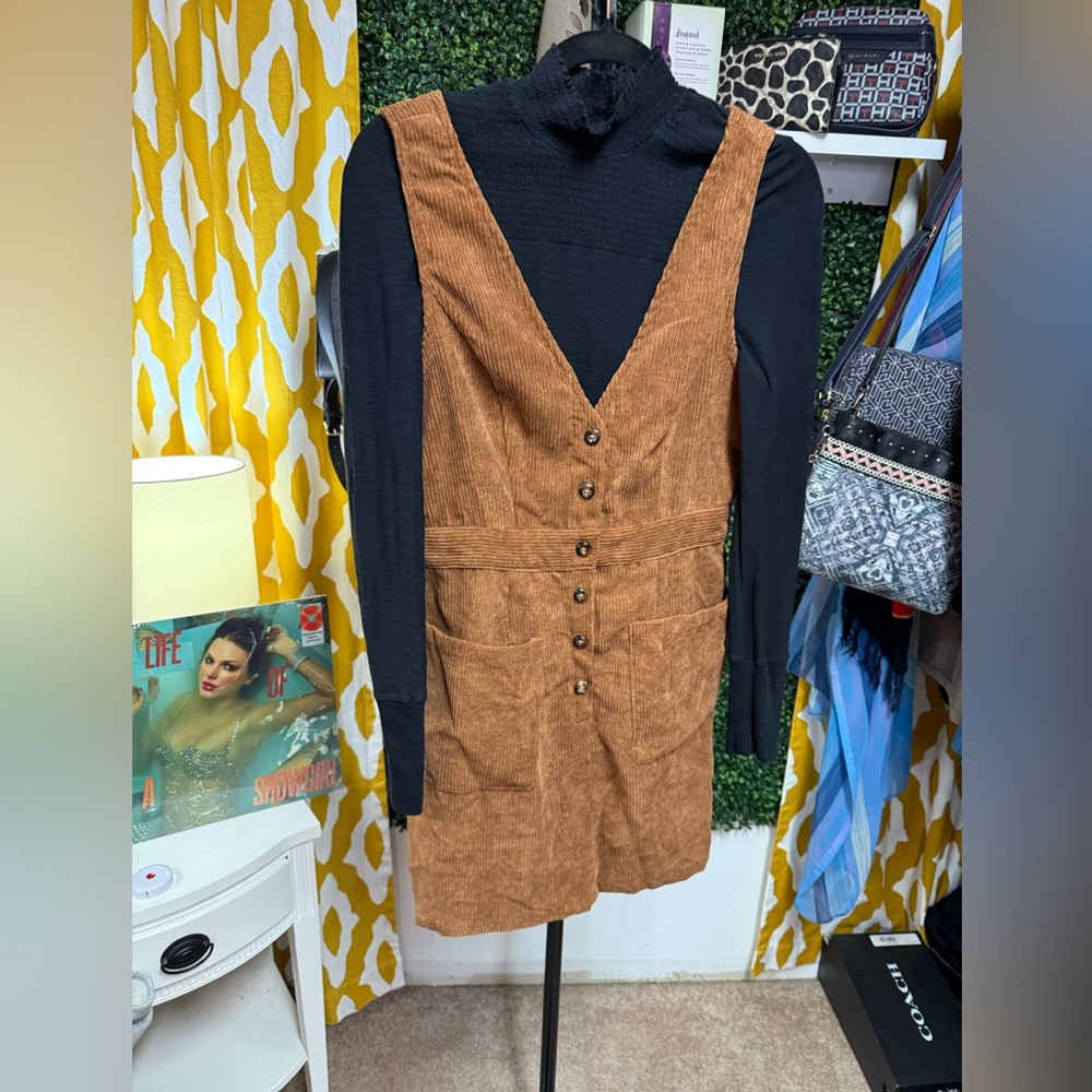 Brown Corduroy Button-Front Dress ONLY no shirt!